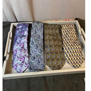 Men’s Silk Ties Lot of 4 Paisley Floral Novelty Neckties